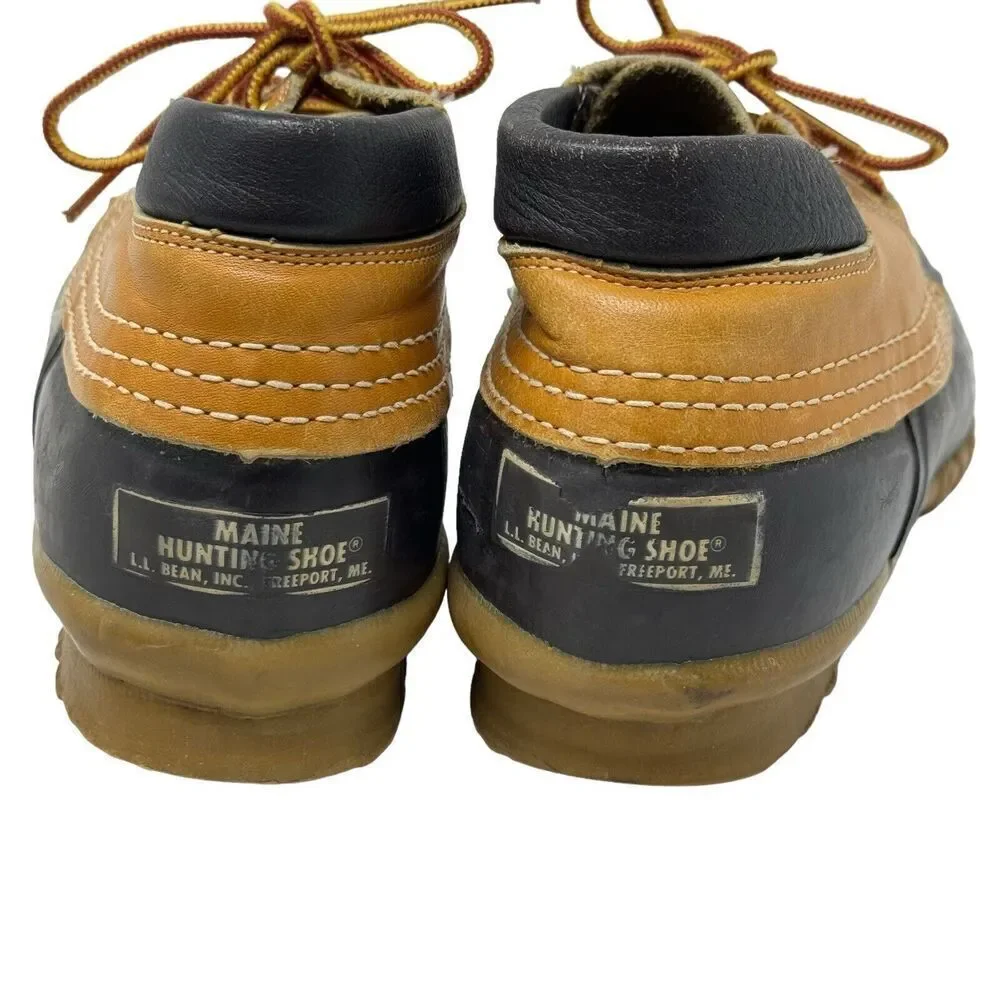 VINTAGE L.L. Bean Boots Rubber Moc Duck Shoes Brown Slip On size 7